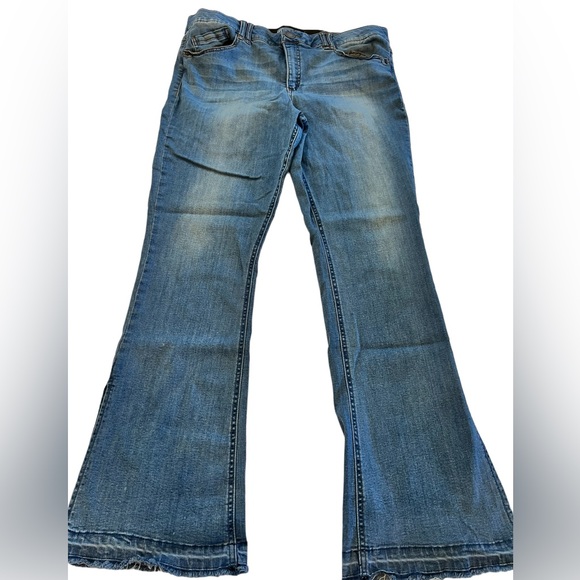 Wit & Wisdom Boot Cut Jeans with Side Slit Hem Size 16 Medium Wash - Picture 4 of 14